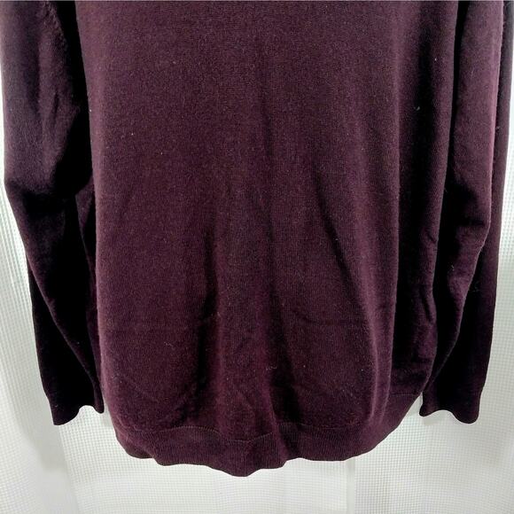 NWOT! HART, SCHAFFNER & MARX! 100% MERINO WOOL BURGUNDY V-NECK SWEATER! SZ 3X - Picture 4 of 9